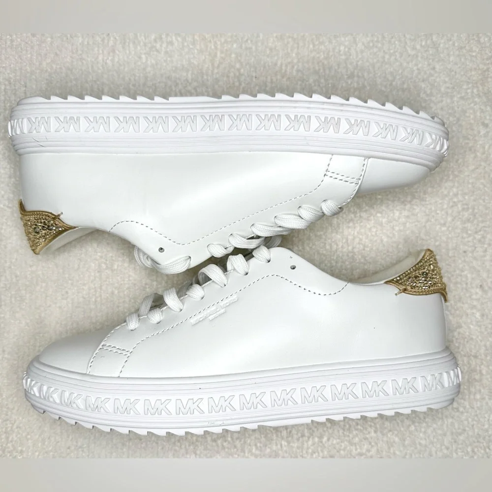 Michael Kors Women’s Grove Embellished Leather Sneaker - Size 6.5 - Picture 9 of 10